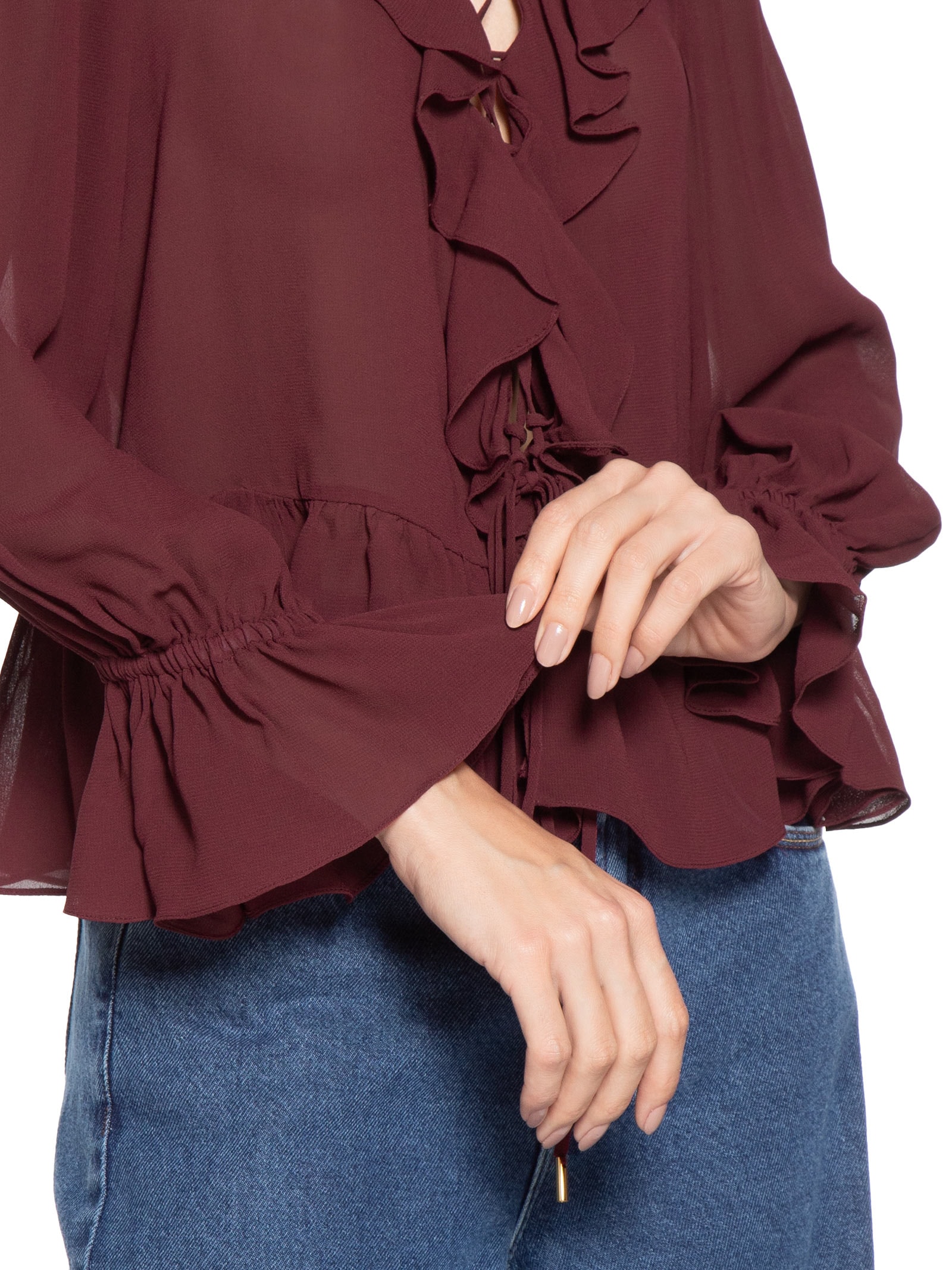 Blusa Feminina Ggt Babados Vermelho Dress To