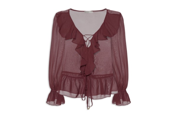 Blusa Feminina Ggt Babados - Vermelho