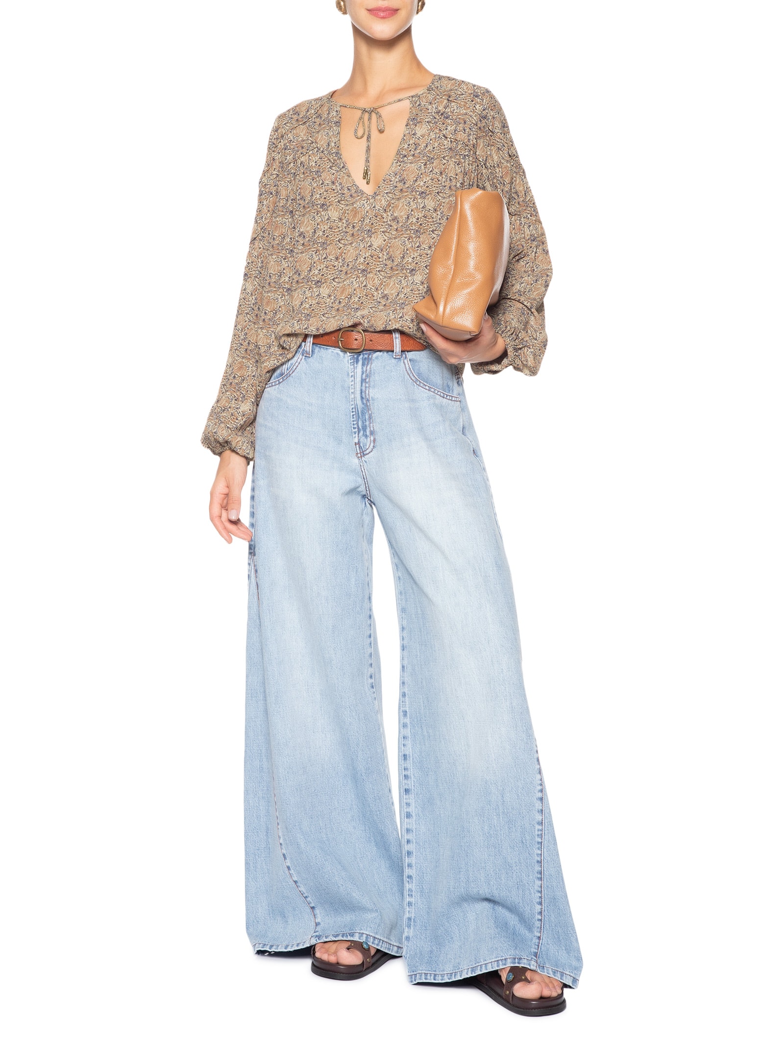 Blusa Feminina GGT Estampa Fable Bege Maria Filó