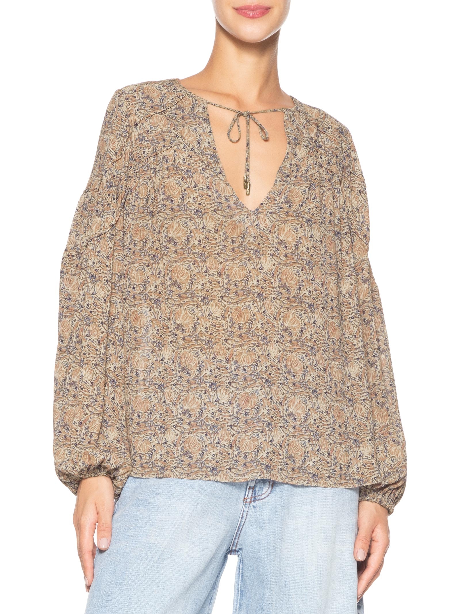 Blusa Feminina GGT Estampa Fable Bege Maria Filó