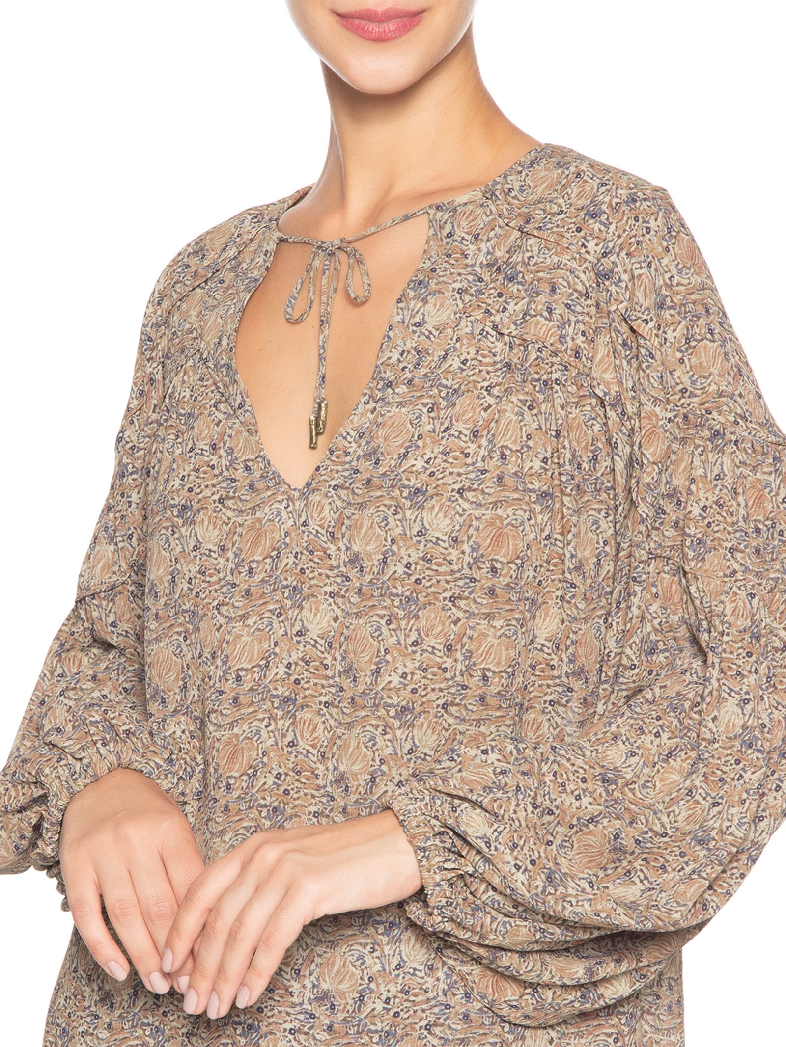 Blusa Feminina GGT Estampa Fable Bege Maria Filó