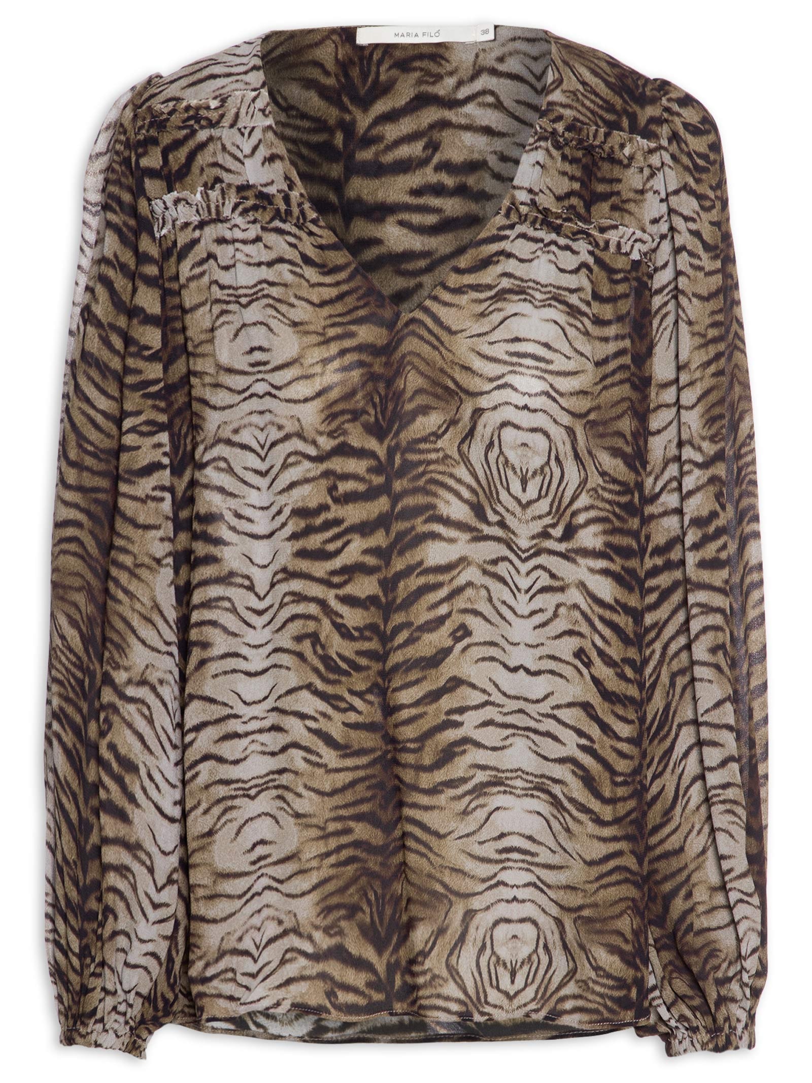 Blusa Feminina GGT Estampa Felin Marrom Maria Filó