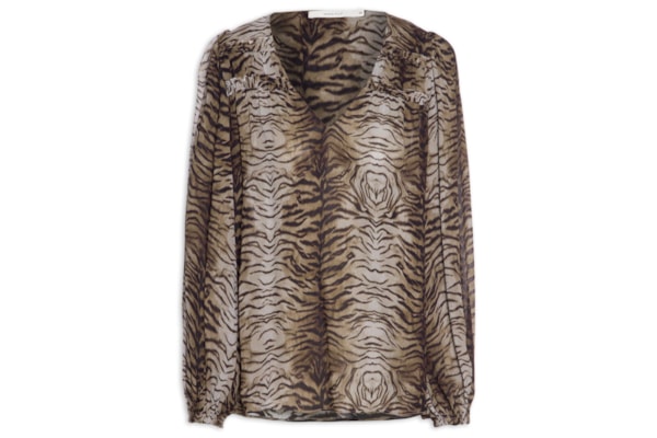 Blusa Feminina GGT Estampa Felin - Marrom