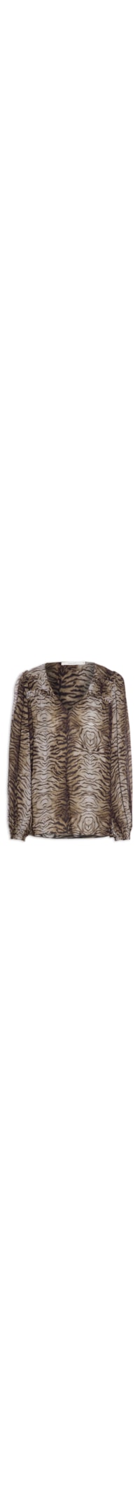 Blusa Feminina GGT Estampa Felin - Marrom