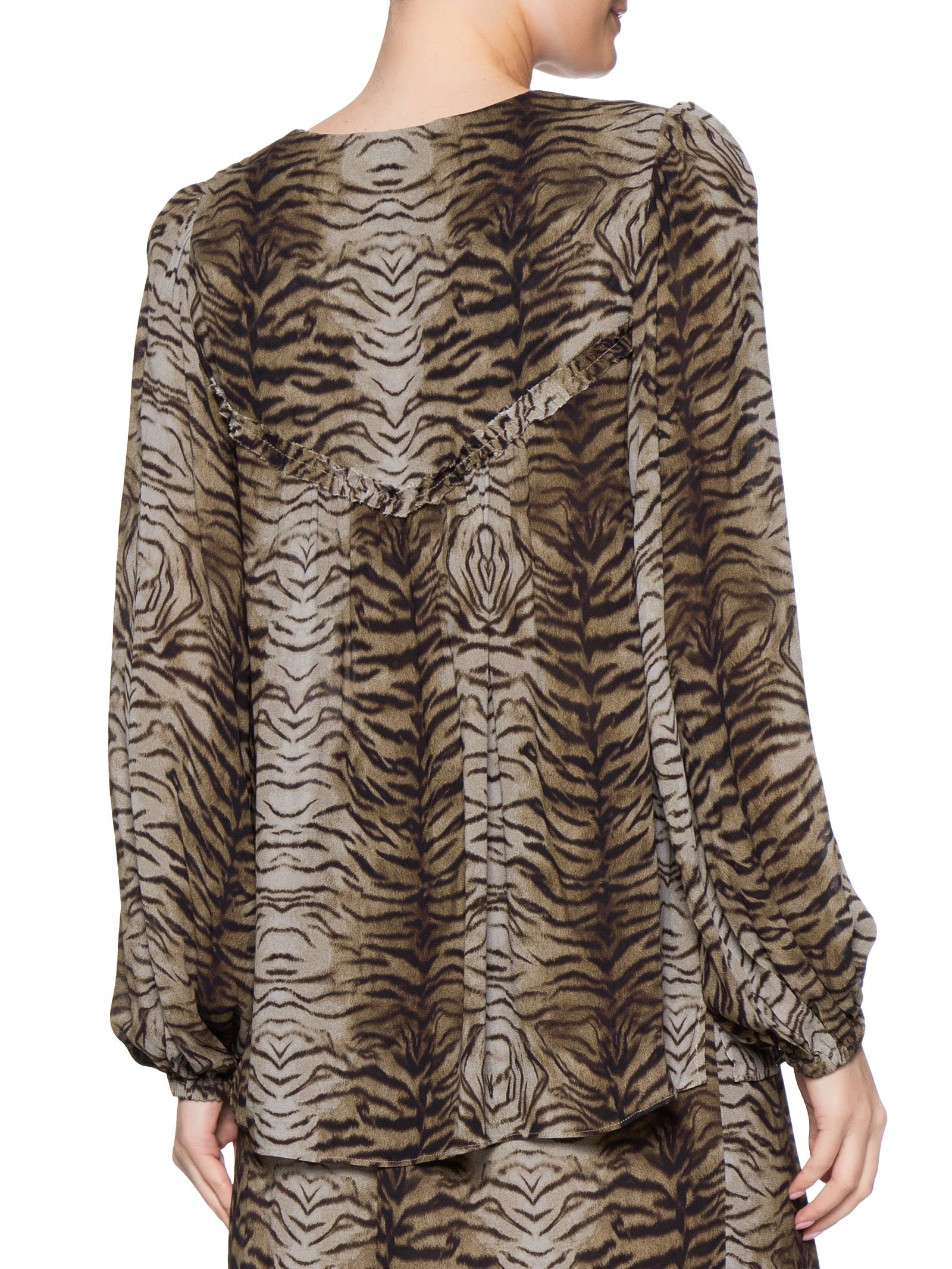 Blusa Feminina GGT Estampa Felin Marrom Maria Filó