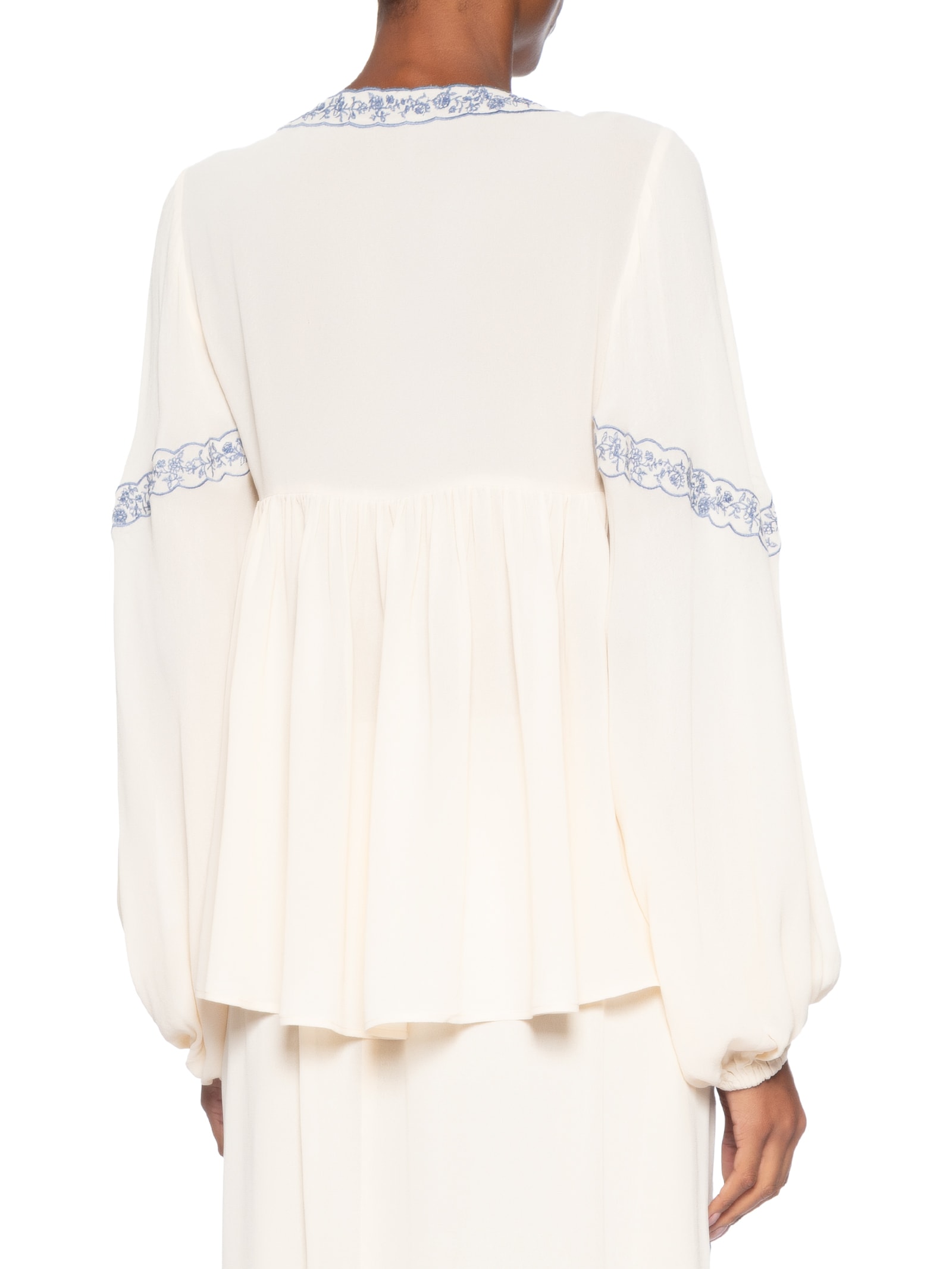 Blusa Feminina Ggt Pala Bordada Cinza Maria Filó