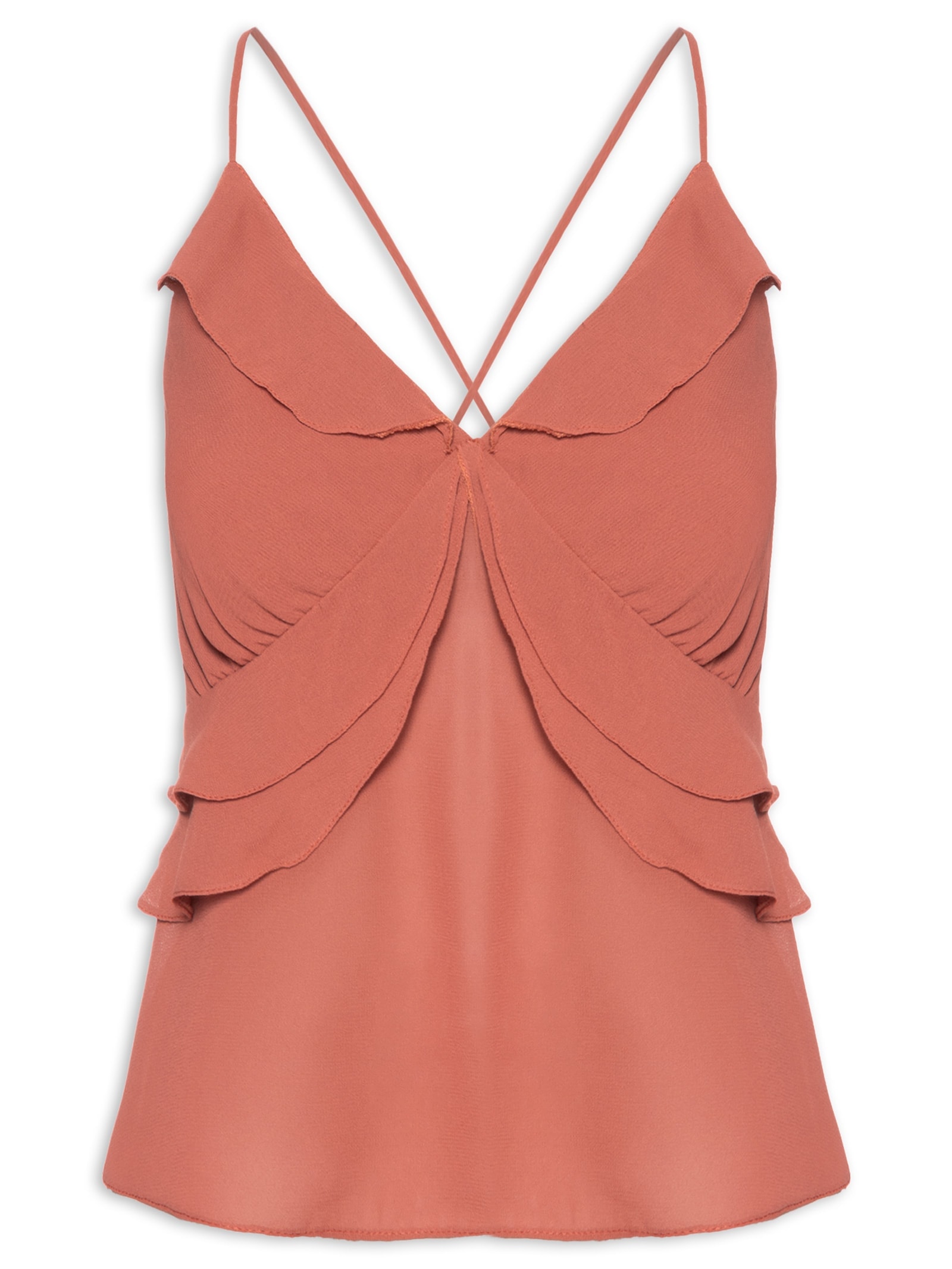 Blusa Feminina GGT Recortes Marrom Dress To