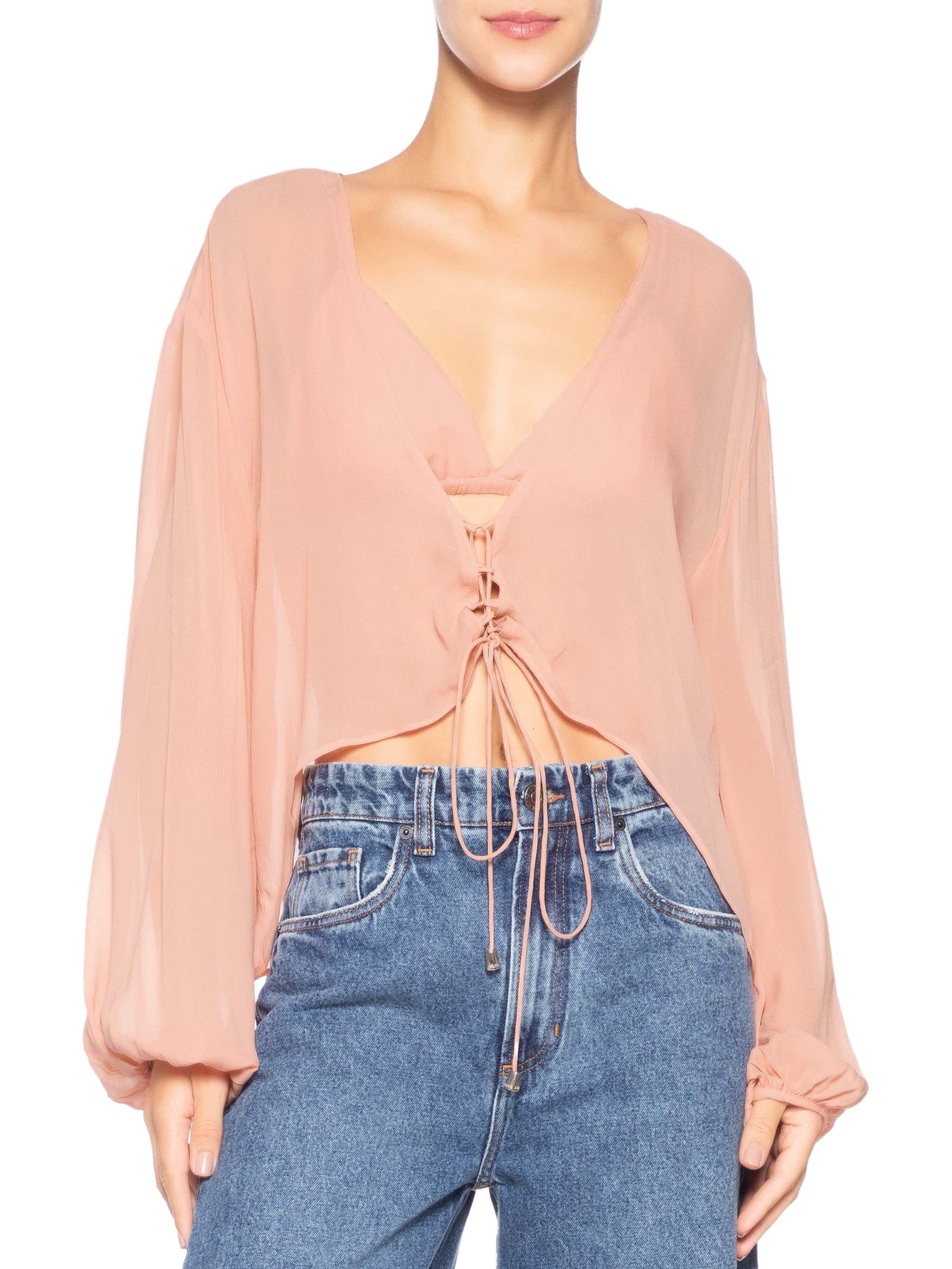Blusa Feminina GGT Trançado Frente Feminina Rosa Animale Jeans