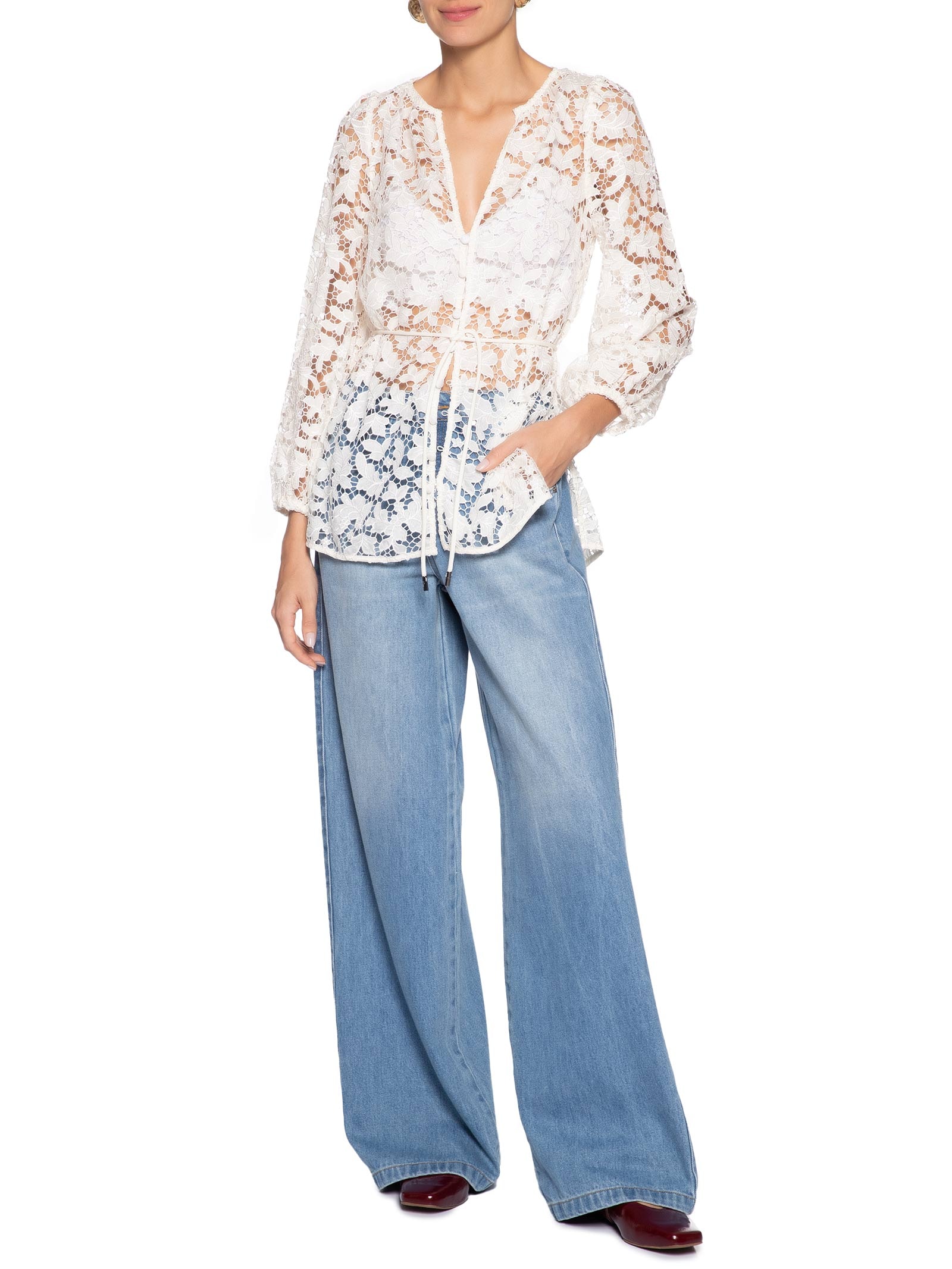 Blusa Feminina Gigi Longa Branco Le Lis