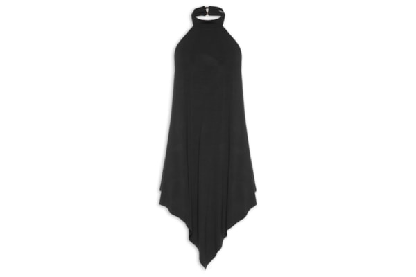 Blusa Feminina Gola Alta Com Metal Costas - Preto