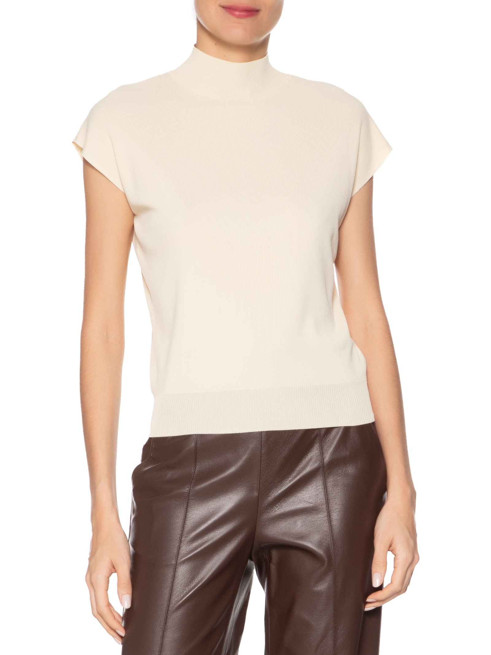 Blusa Feminina Gola Alta Em Tricot Amarelo '2Essential