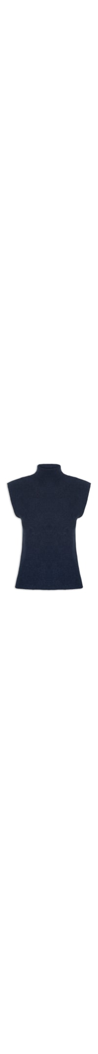 Blusa Feminina Gola Alta Em Tricot - Azul