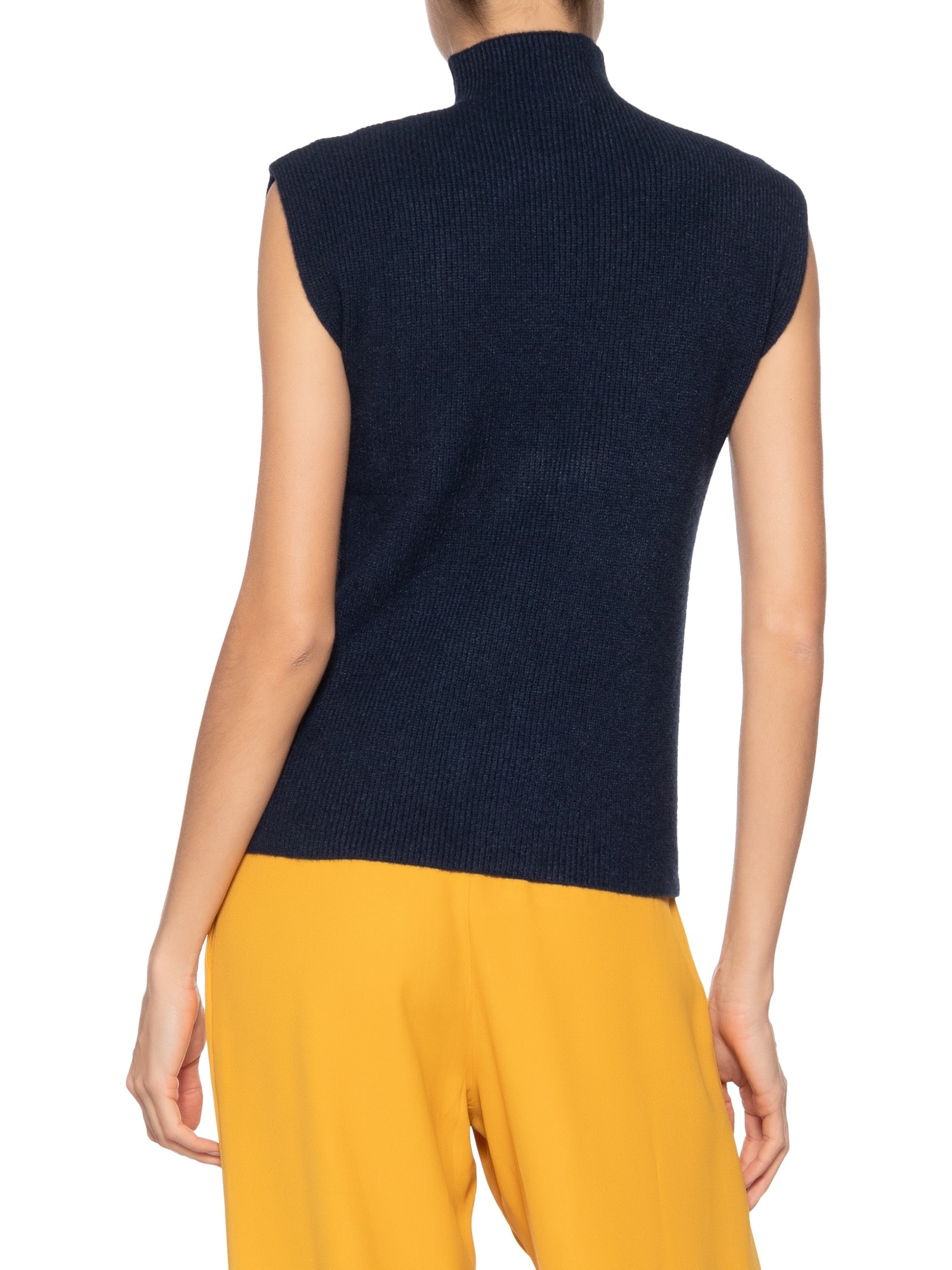 Blusa Feminina Gola Alta Em Tricot Azul  '2Essential