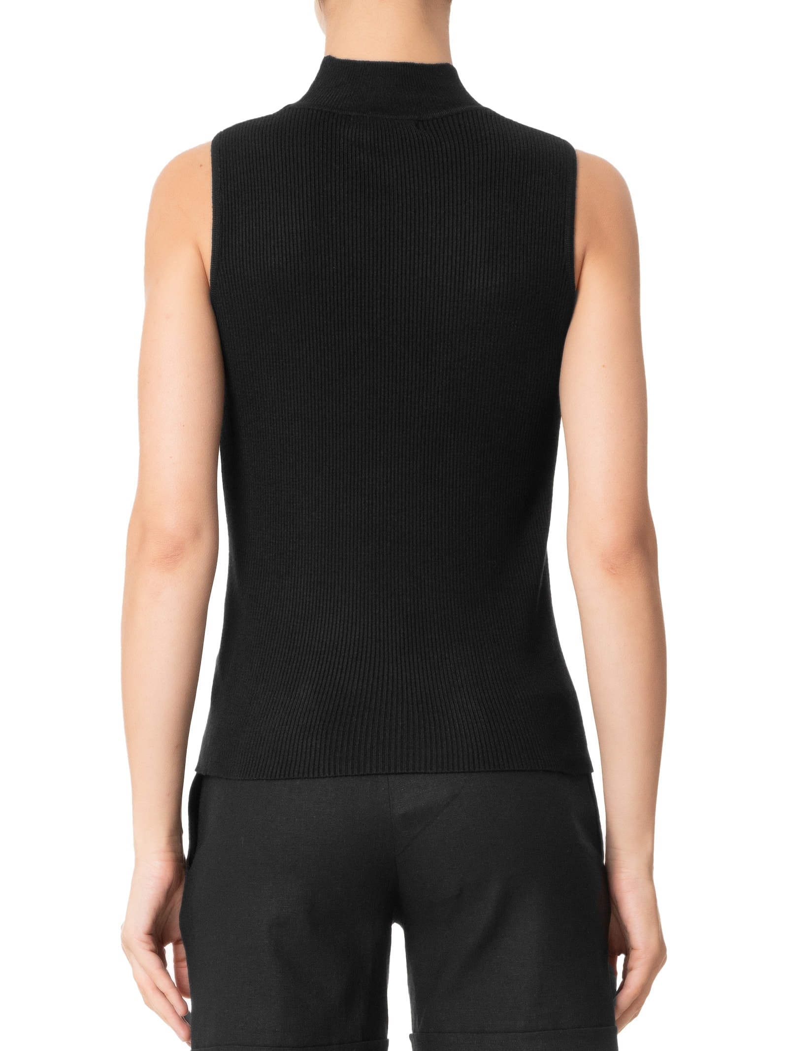 Blusa Feminina Gola Alta Em Tricot Bege '2Essential