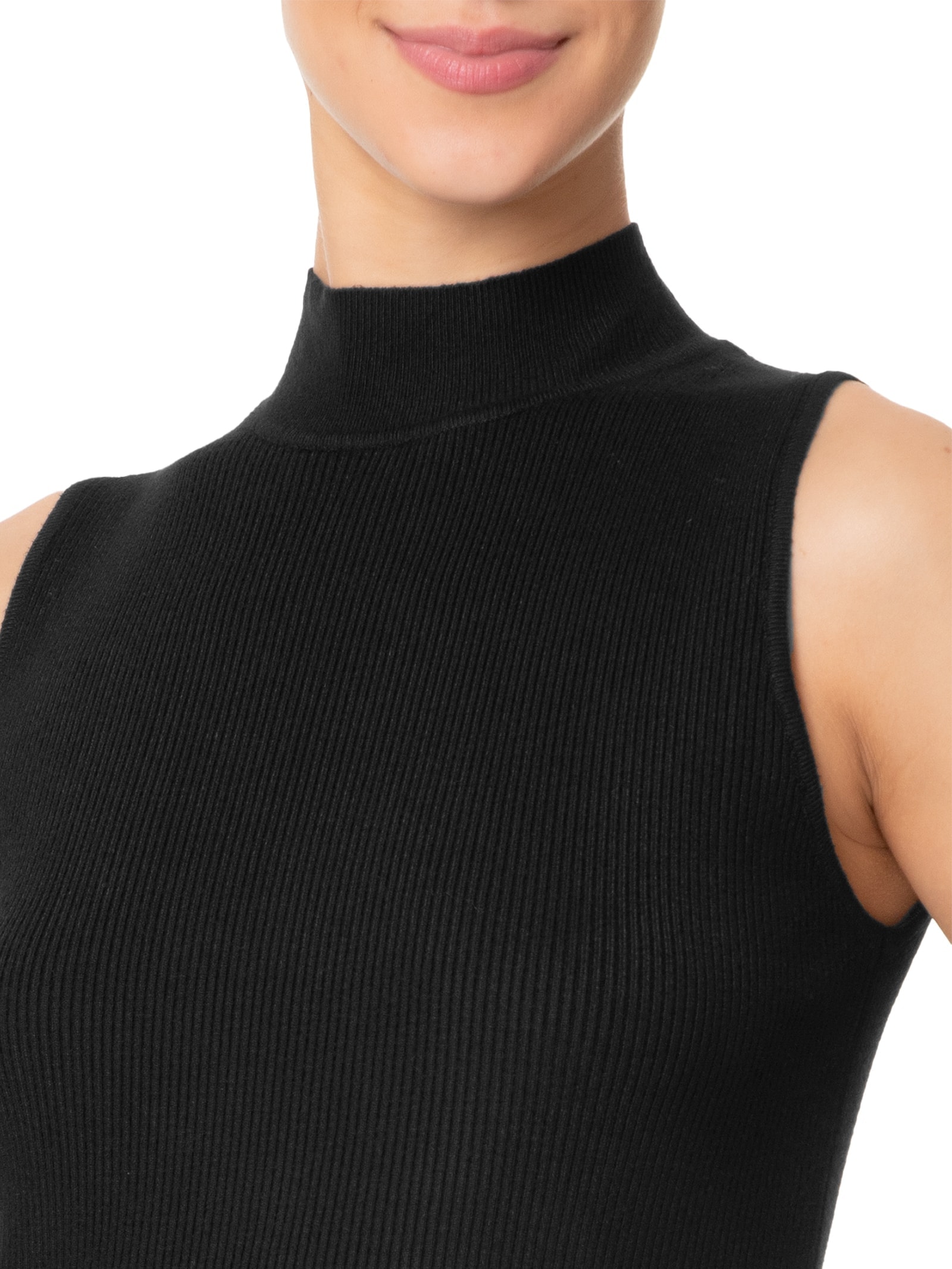 Blusa Feminina Gola Alta Em Tricot Bege '2Essential