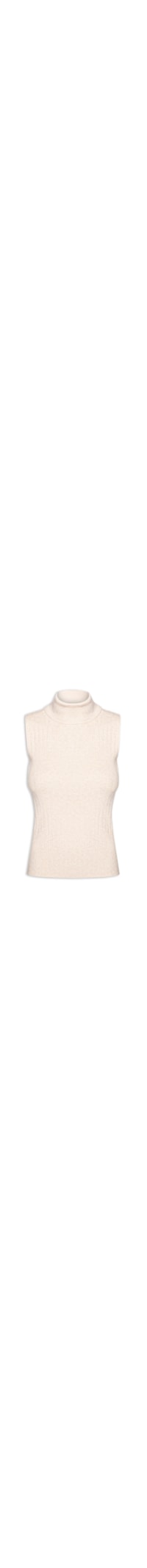 Blusa Feminina Gola Alta Em Tricot - Bege