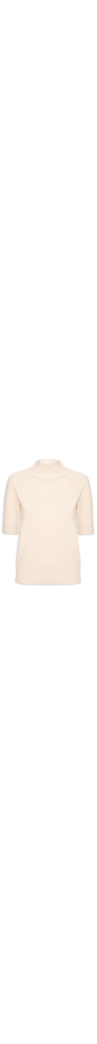 Blusa Feminina Gola Alta Em Tricot - Bege