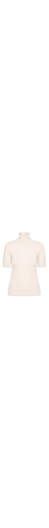 Blusa Feminina Gola Alta Em Tricot - Bege