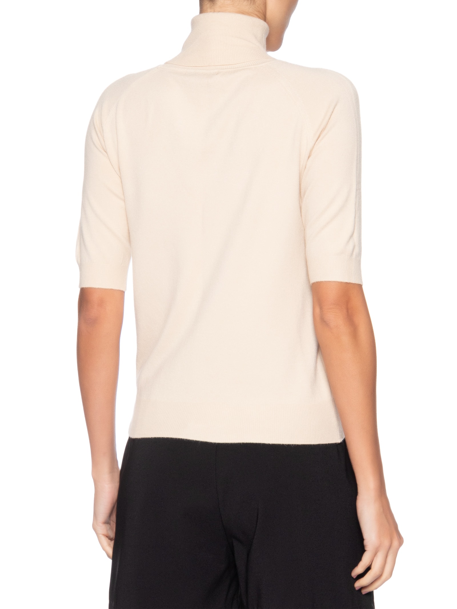 Blusa Feminina Gola Alta Em Tricot Bege '2Essential