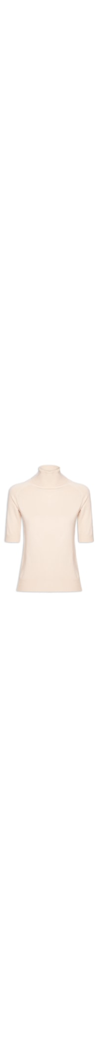 Blusa Feminina Gola Alta Em Tricot - Bege