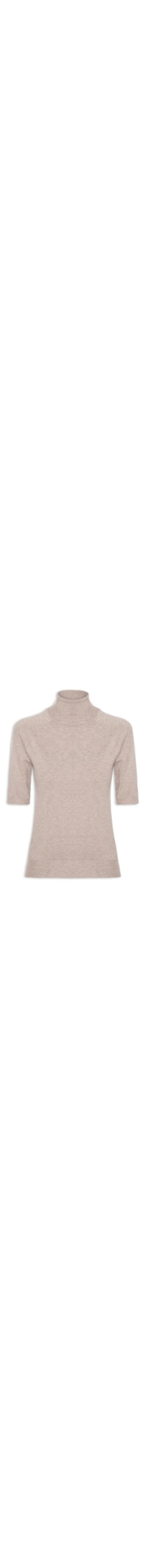 Blusa Feminina Gola Alta Em Tricot - Bege