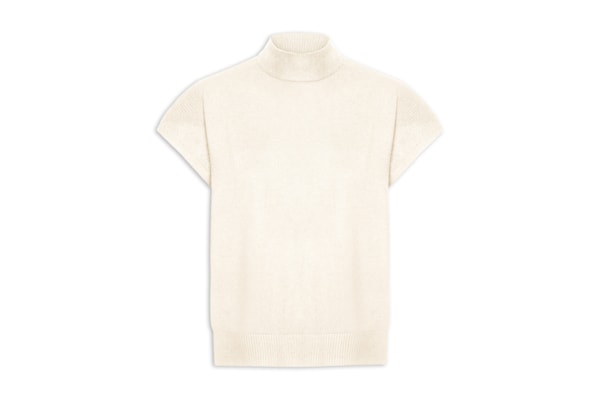 Blusa Feminina Gola Alta Em Tricot - Branco