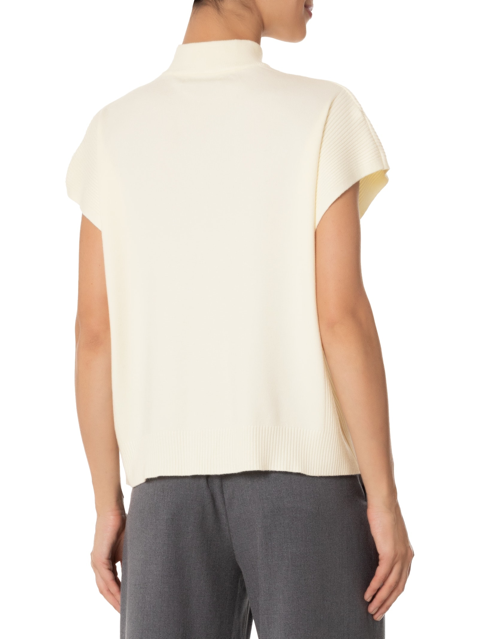 Blusa Feminina Gola Alta Em Tricot Branco '2Essential