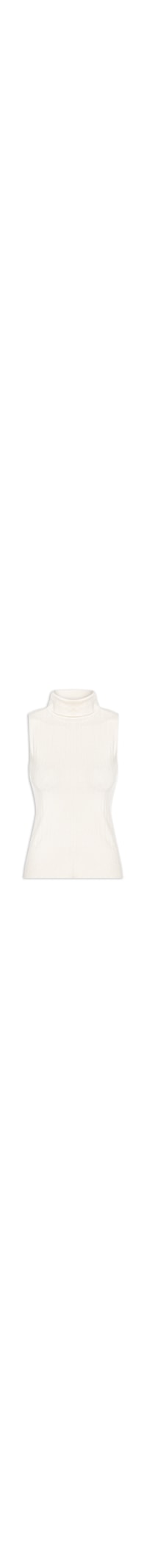 Blusa Feminina Gola Alta Em Tricot - Branco