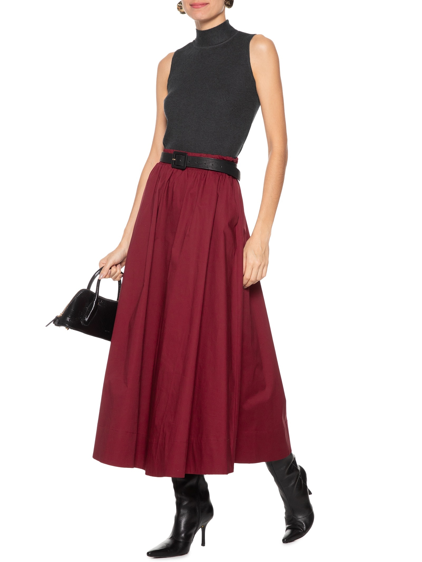 Blusa Feminina Gola Alta Em Tricot Cinza '2Essential