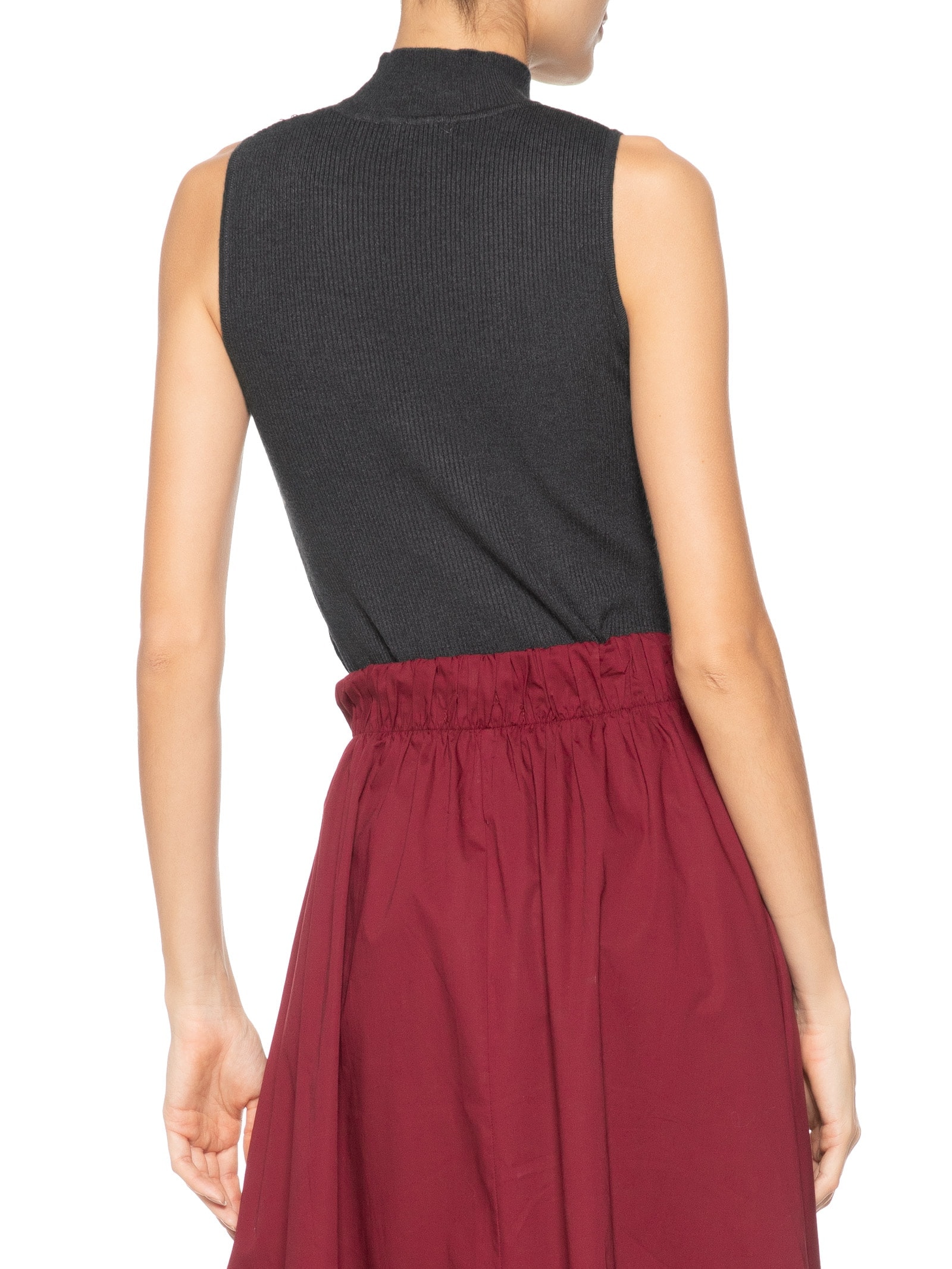 Blusa Feminina Gola Alta Em Tricot Cinza '2Essential