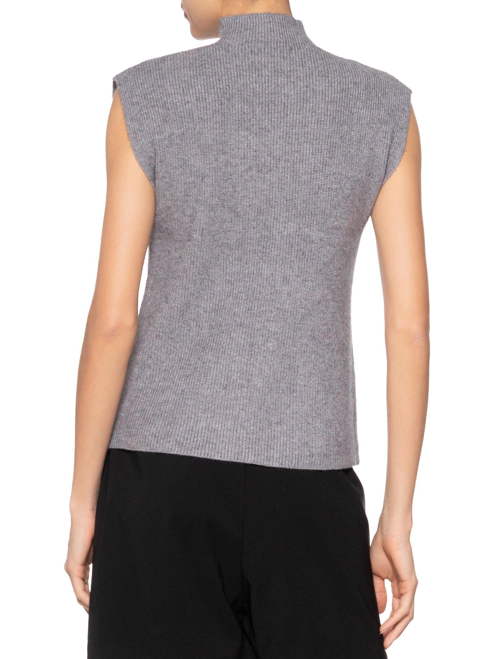 Blusa Feminina Gola Alta Em Tricot Cinza  '2Essential