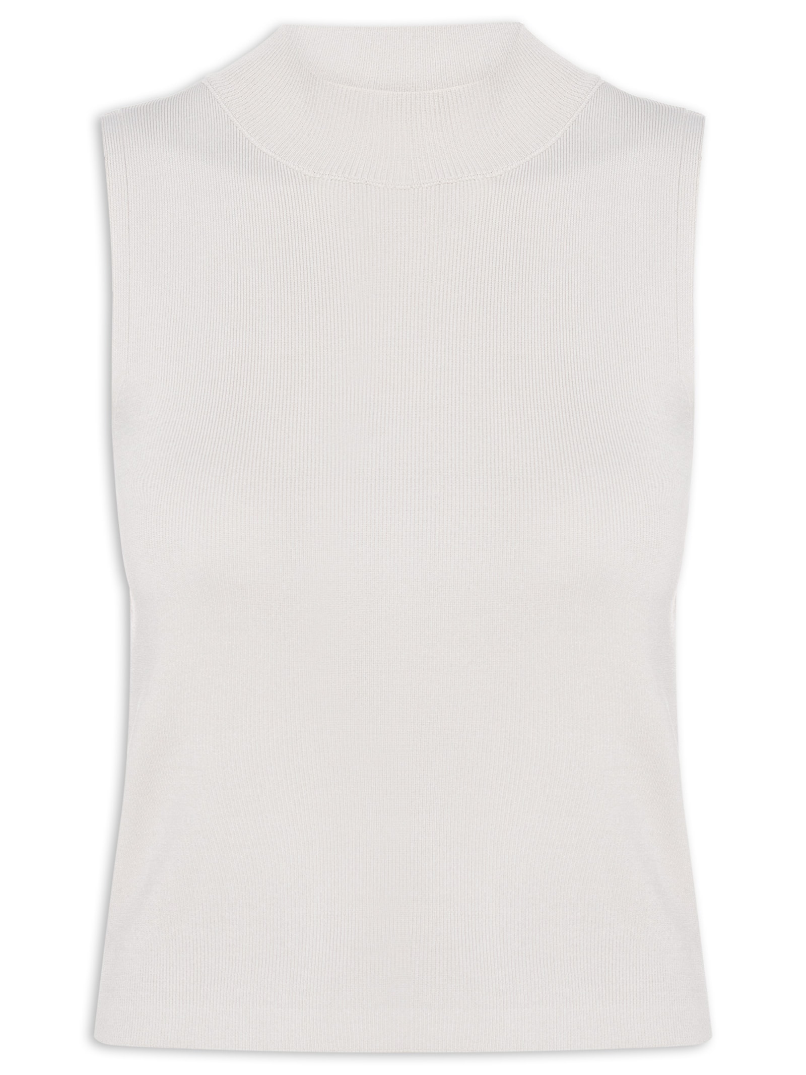 Blusa Feminina Gola Alta Em Tricot Cinza '2 Essential