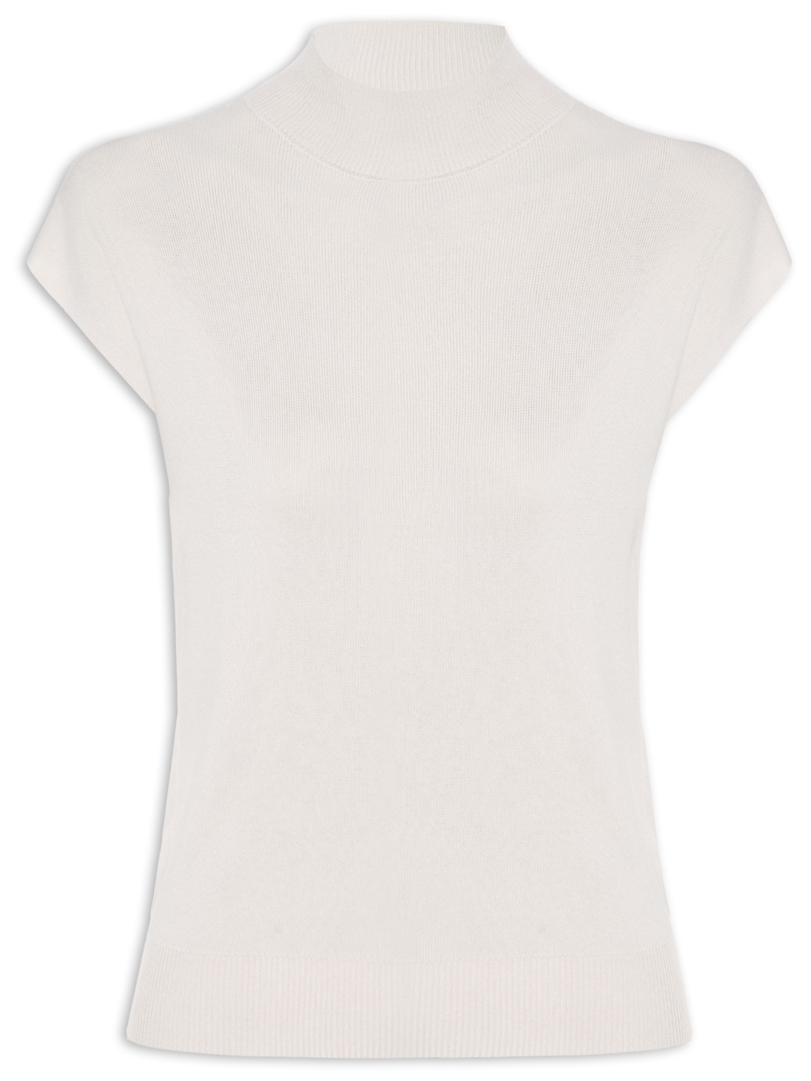Blusa Feminina Gola Alta Em Tricot Cinza '2Essential