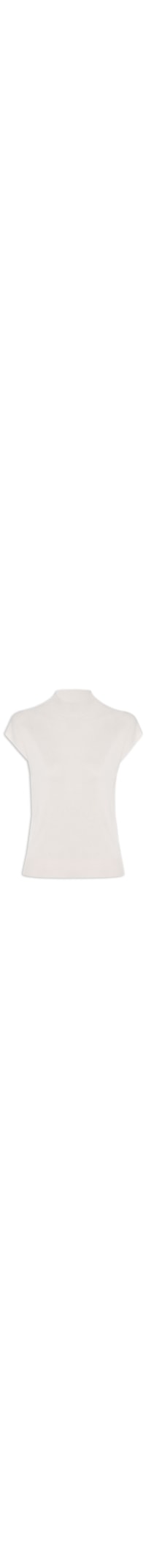 Blusa Feminina Gola Alta Em Tricot - Cinza