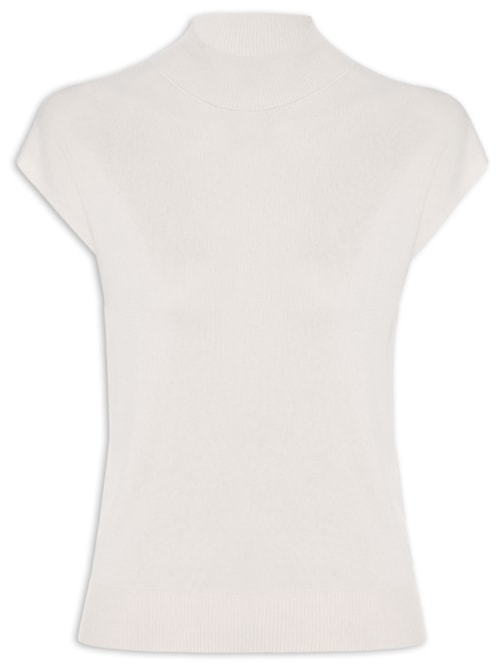 Blusa Feminina Gola Alta Em Tricot – Cinza