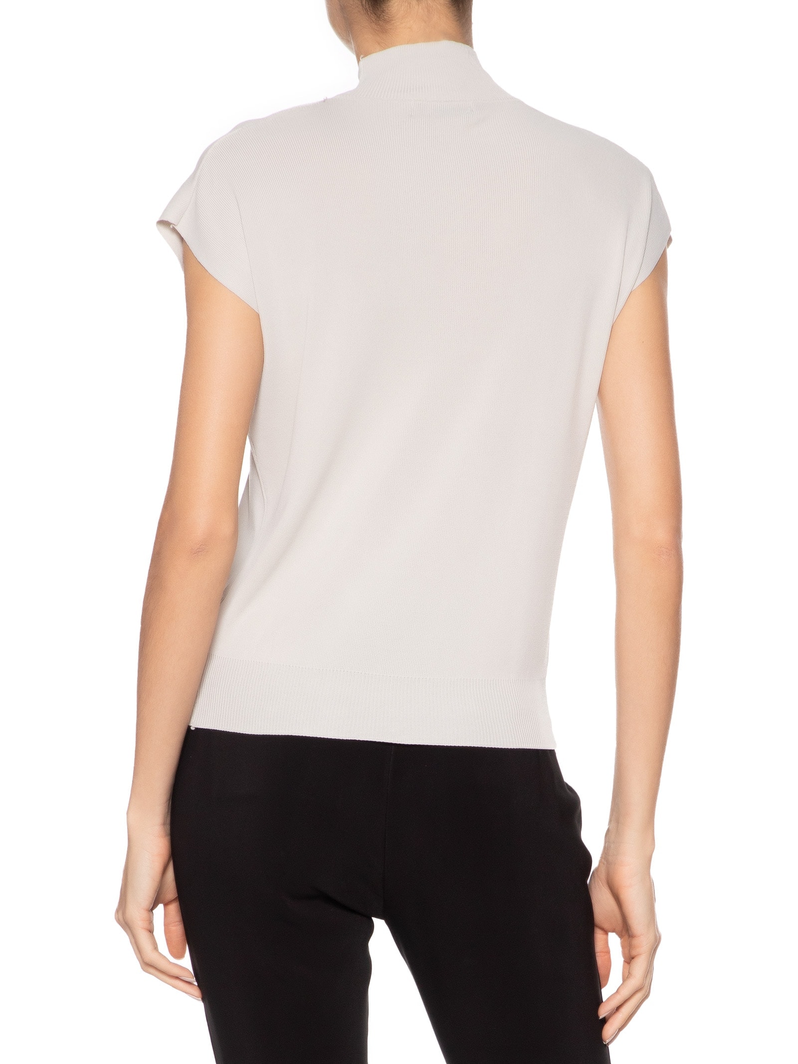 Blusa Feminina Gola Alta Em Tricot Cinza '2Essential