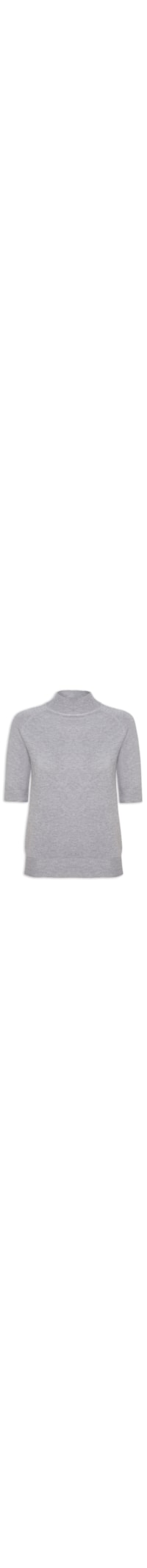 Blusa Feminina Gola Alta Em Tricot - Cinza
