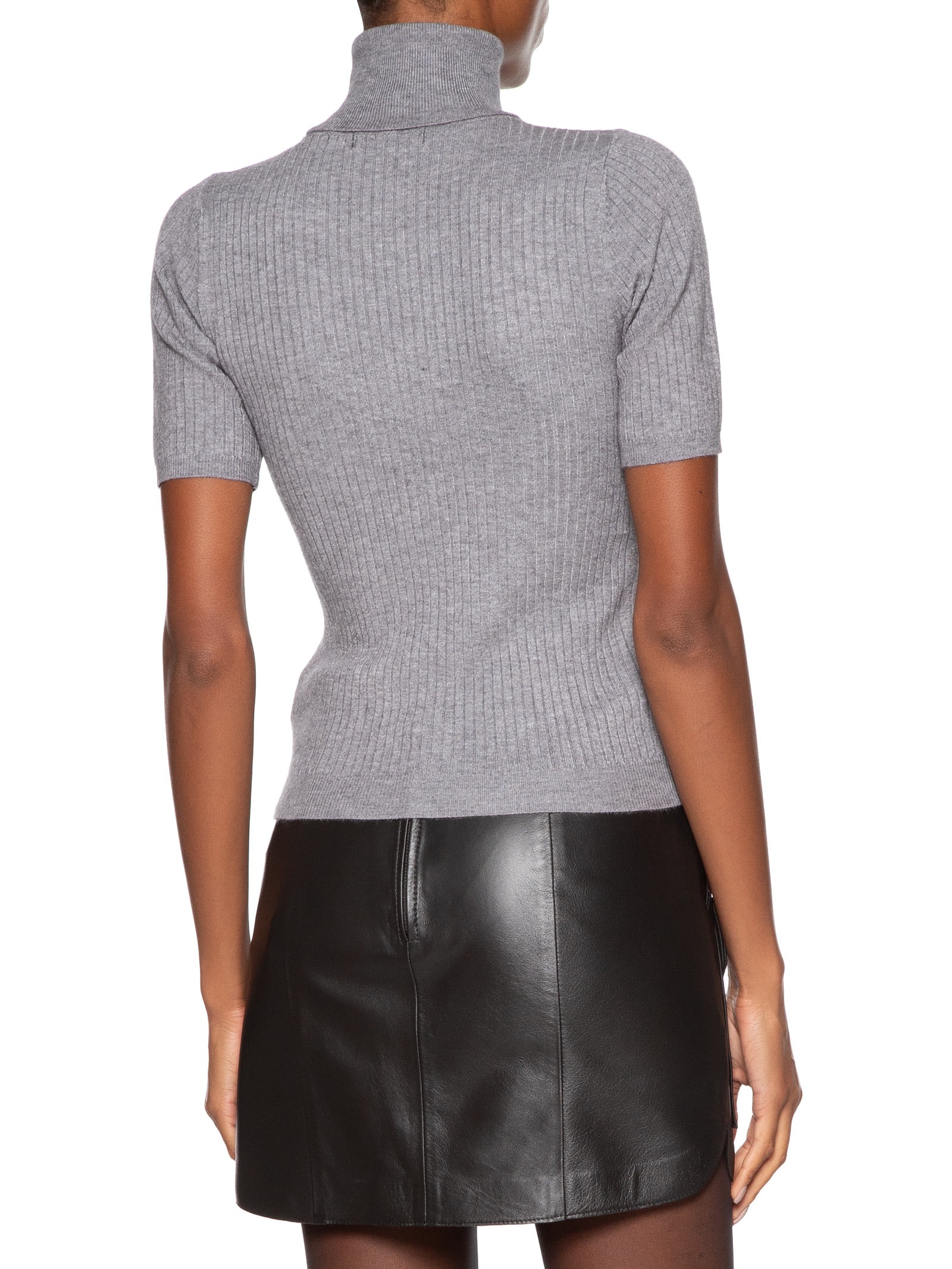 Blusa Feminina Gola Alta Em Tricot Cinza '2Essential