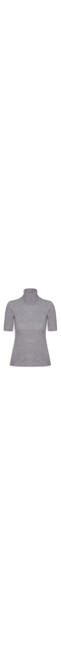 Blusa Feminina Gola Alta Em Tricot - Cinza