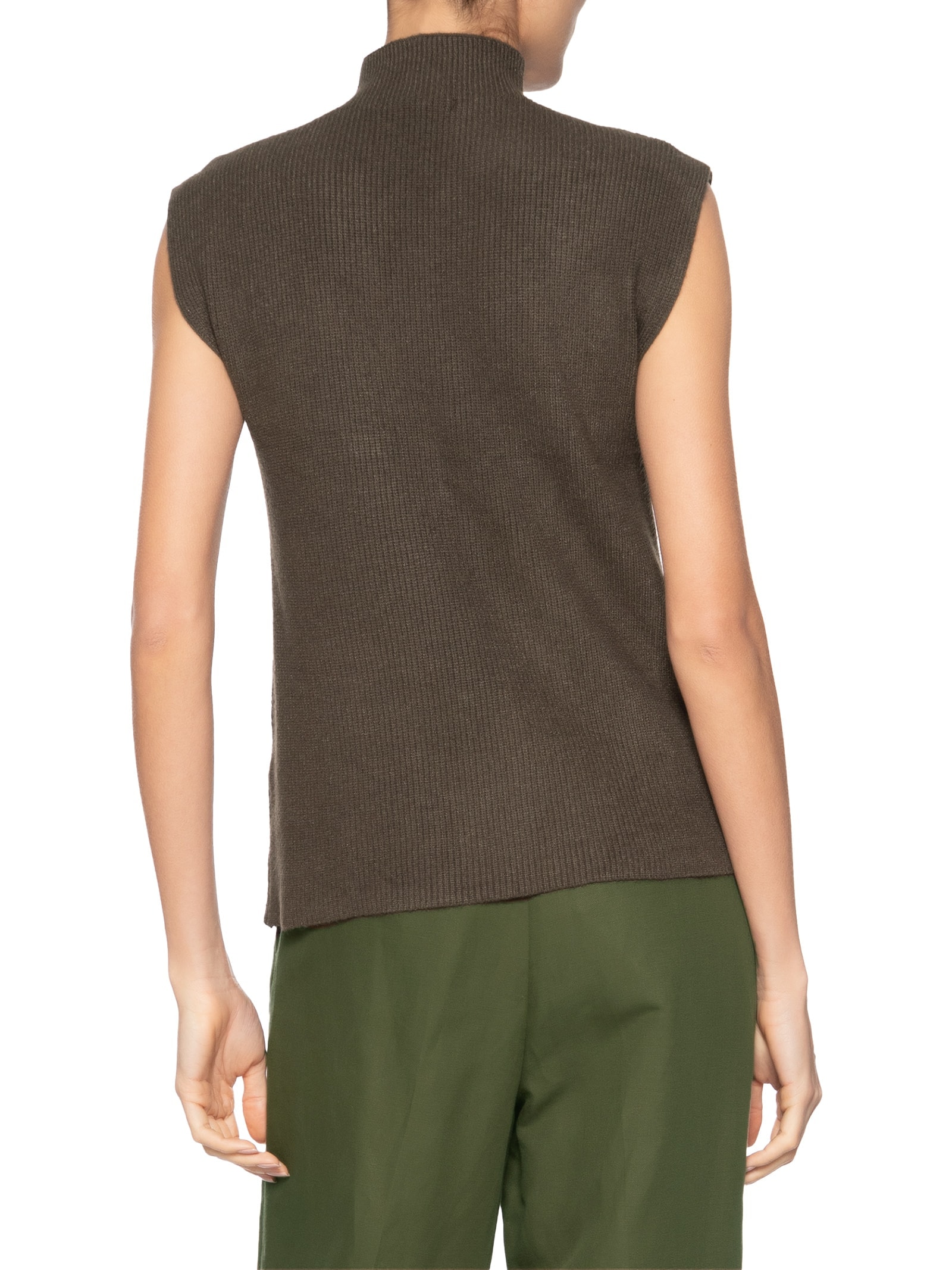 Blusa Feminina Gola Alta Em Tricot Marrom  '2Essential