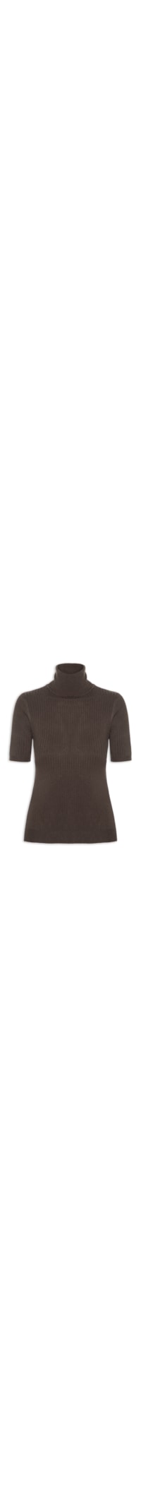 Blusa Feminina Gola Alta Em Tricot - Marrom