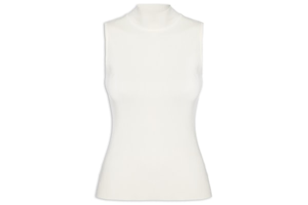 Blusa Feminina Gola Alta Em Tricot - Off White