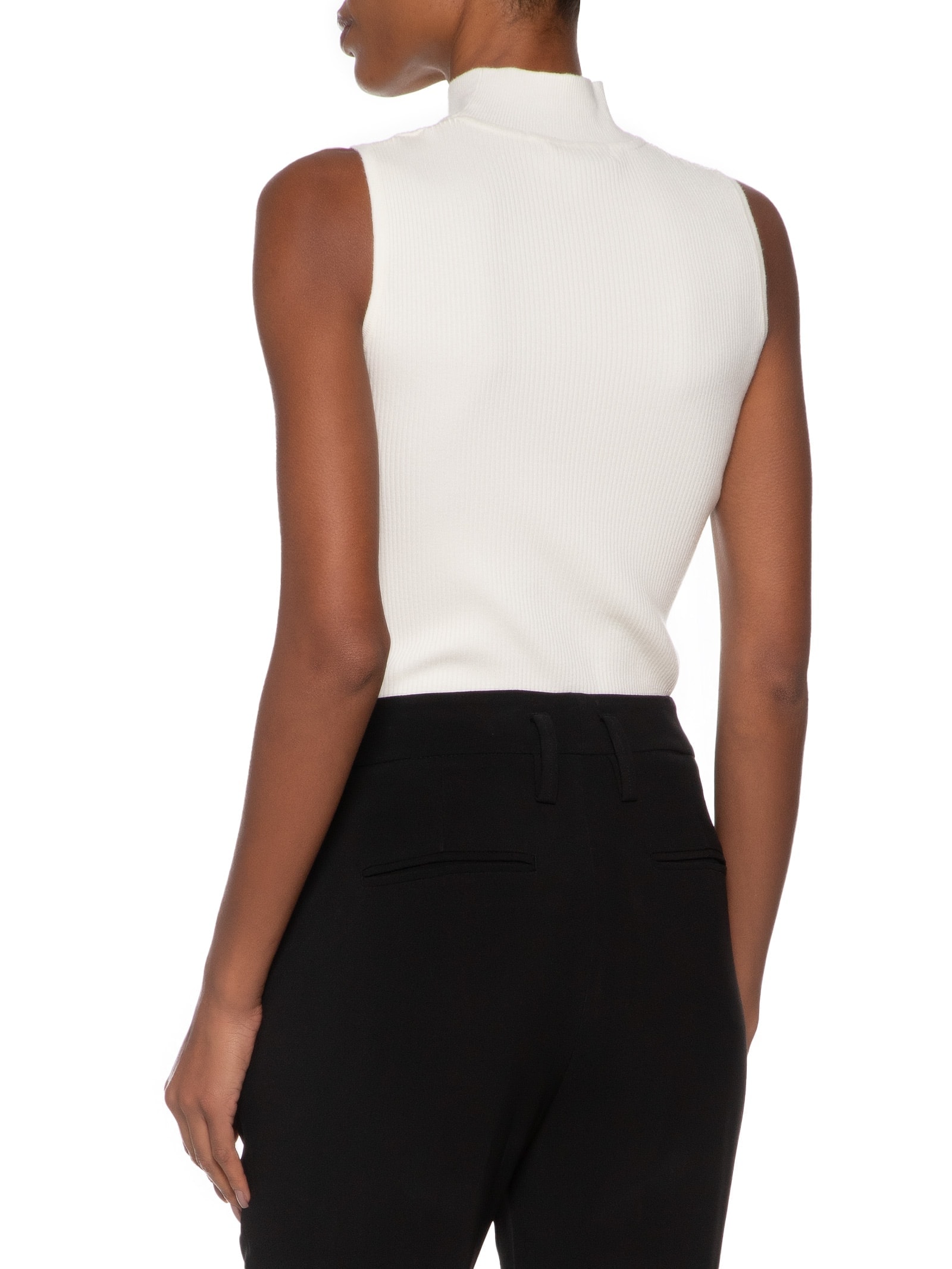 Blusa Feminina Gola Alta Em Tricot Off White '2Essential