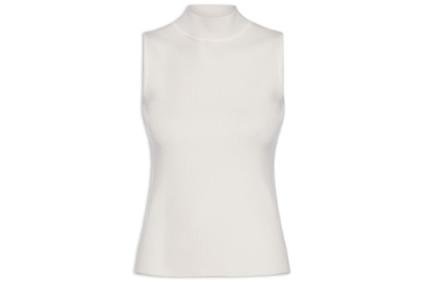 Blusa Feminina Gola Alta Em Tricot - Off White