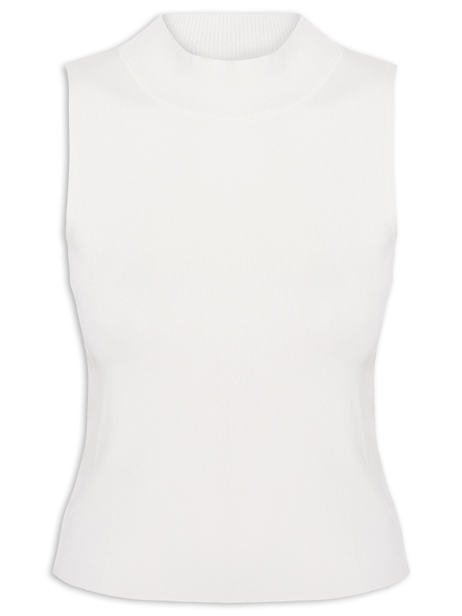 Blusa Feminina Gola Alta Em Tricot Off White '2Essential