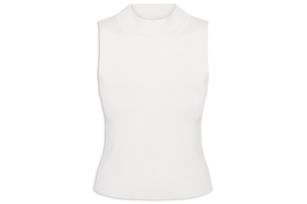 Blusa Feminina Gola Alta Em Tricot - Off White