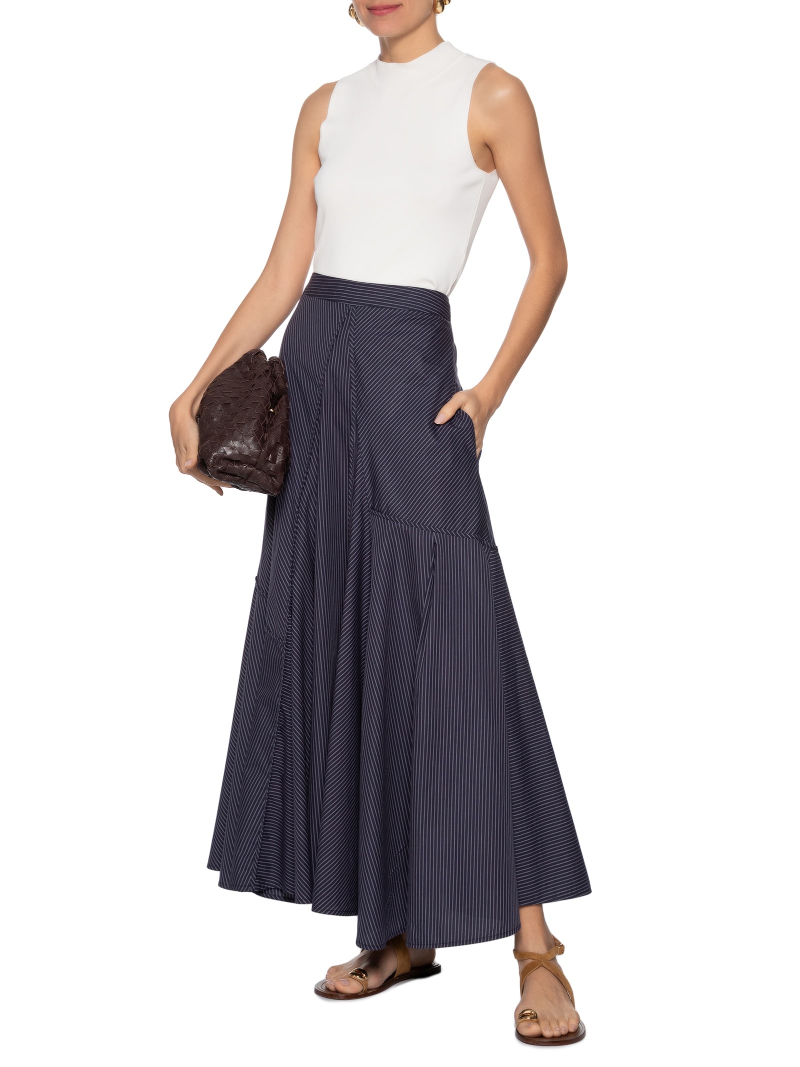 Blusa Feminina Gola Alta Em Tricot Off White '2Essential