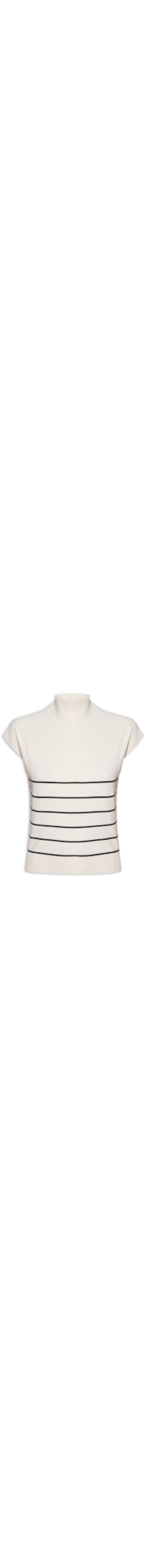 Blusa Feminina Gola Alta Em Tricot - Off White