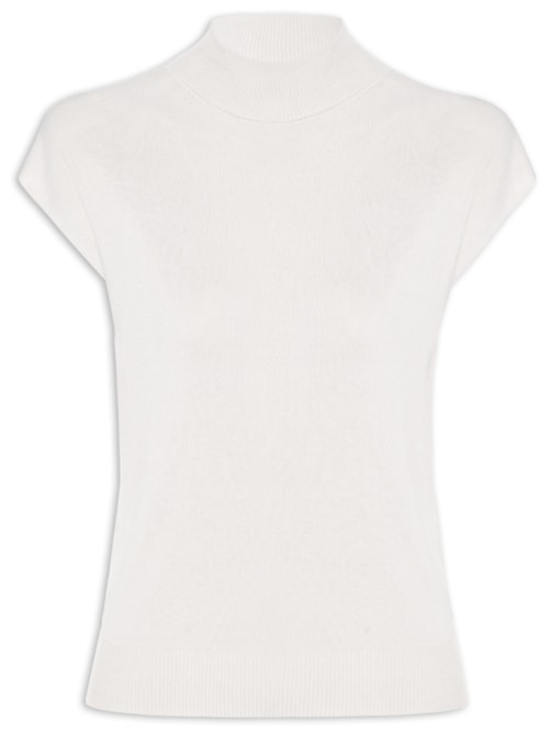 Blusa Feminina Gola Alta Em Tricot – Off White