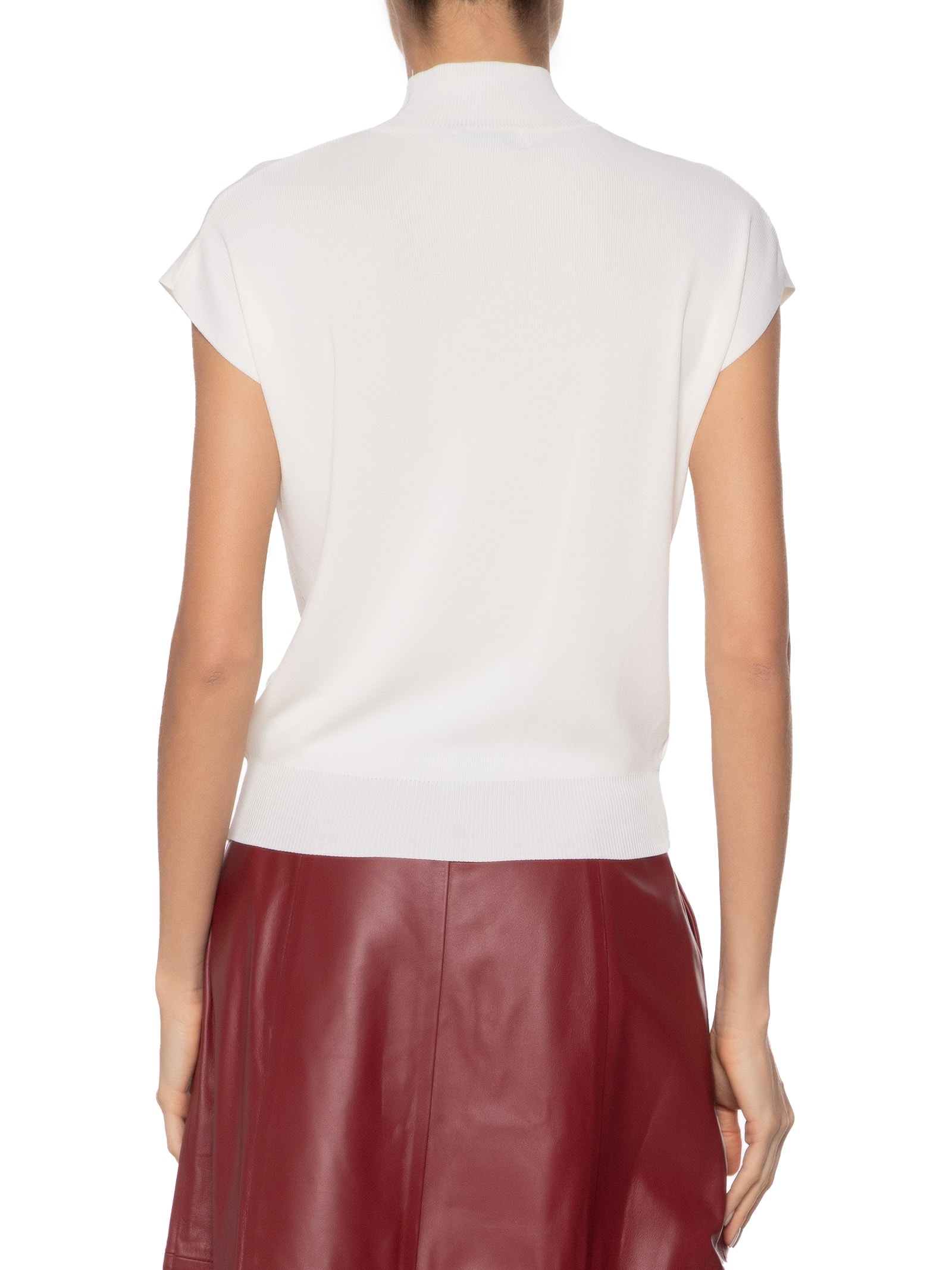 Blusa Feminina Gola Alta Em Tricot Off White '2Essential